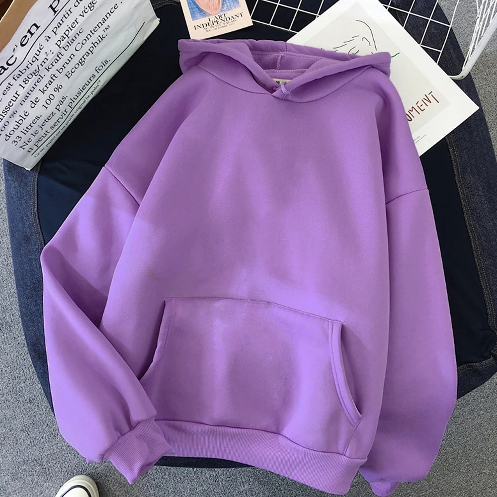 2021 Women Pink Hoodies Warm Ladies Long Sleeve Women's Casual Hooded Pullover Clothes Sweatshirt Dropshipping clothes 4