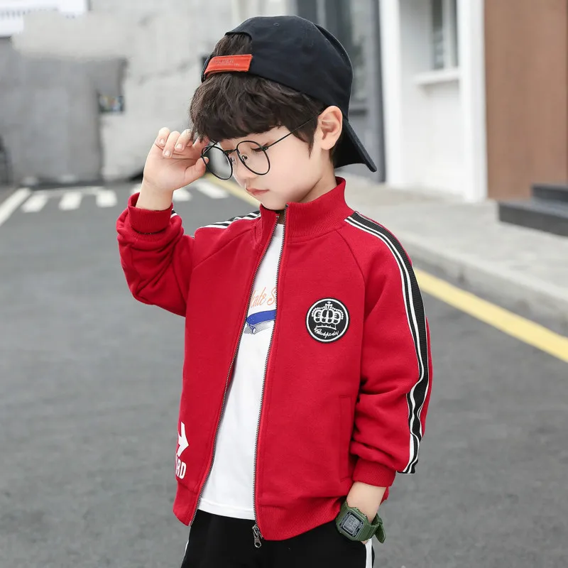 

Children's boy's spring coat children's zipper jacket 2020 new large and medium children's Korean version red zipper thin coat