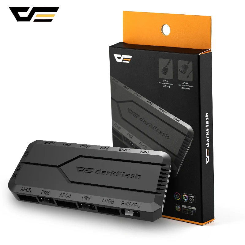 Контроллер darkFlash AURA ARGB 5 В 3Pin PWM SATA интерфейс DR12 pro контрольный Лер кабель для ПК