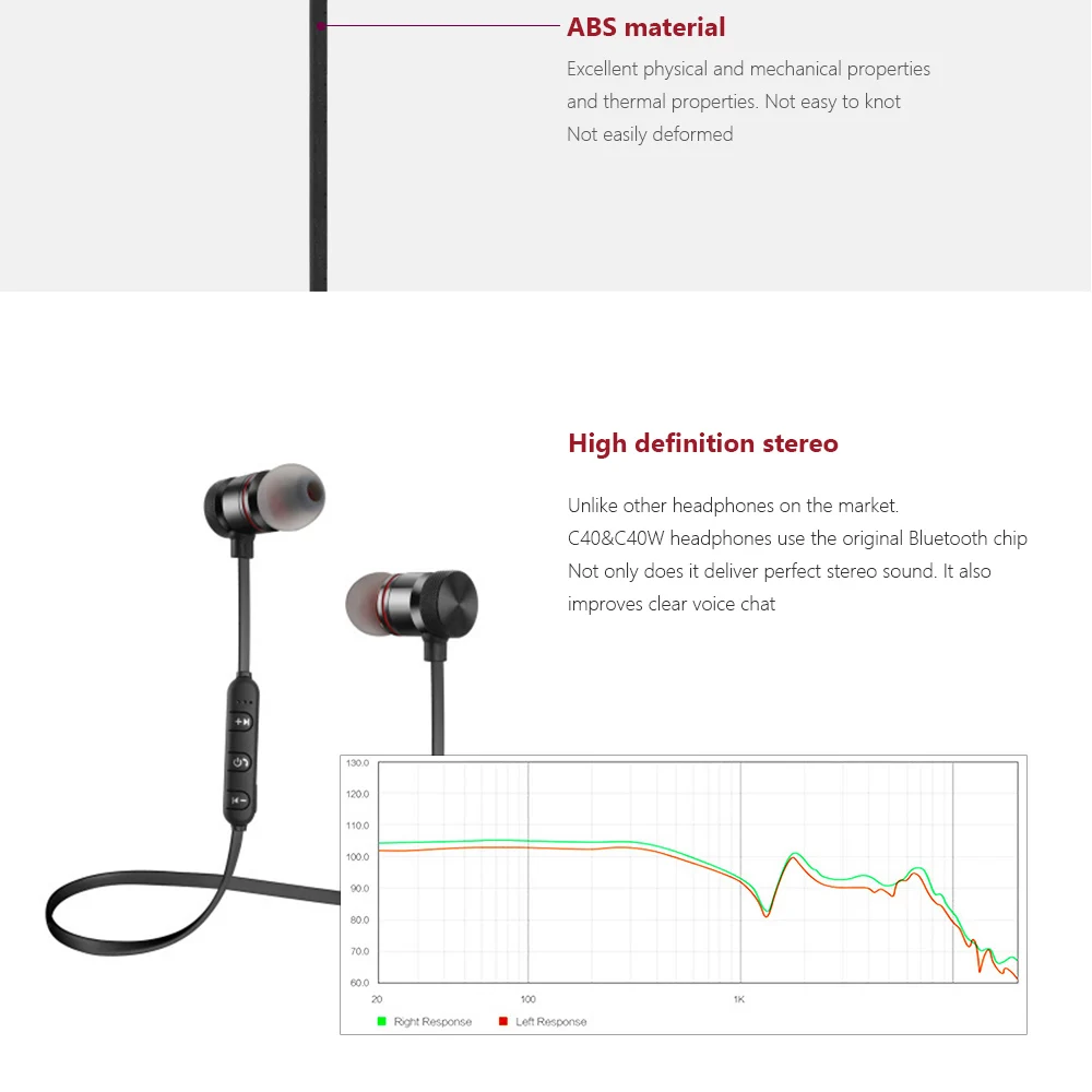 C40 Bluetooth наушники беспроводные для гарнитуры weatproof Спорт Android Магнитный стерео микрофон bluetooth с