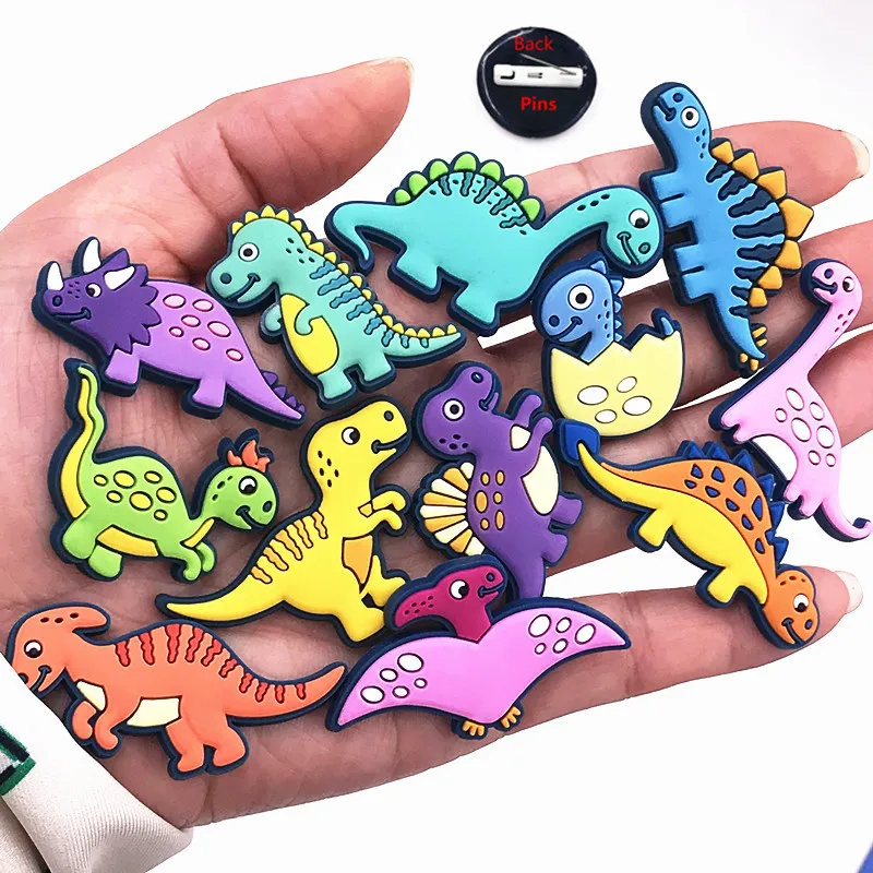 Cartoon Dinosaur Animal Icon Colorful Cute Badges Pin Brooch On Jackets Scarf Coat For Backpack DIY Accessories PVC Trinket Kids | Украшения