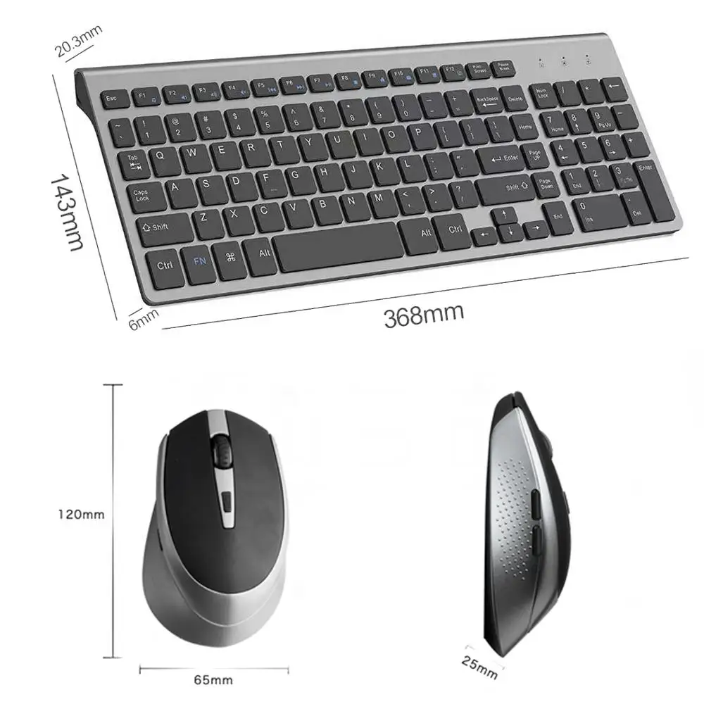 AOPEI wireless keyboard and mouse multimedia combo set for laptop gaming TV low-key mute mouse and