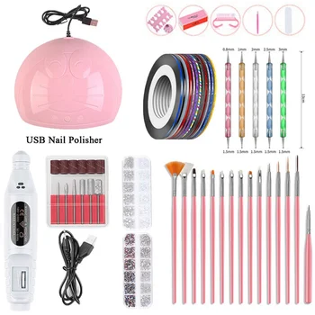 

Manicure Set With Nail Lamp 45W Nail Set 11 Sets UV Gel Nail Polish Kit Tools Set Nail Art Kits For Manicure Nail Files