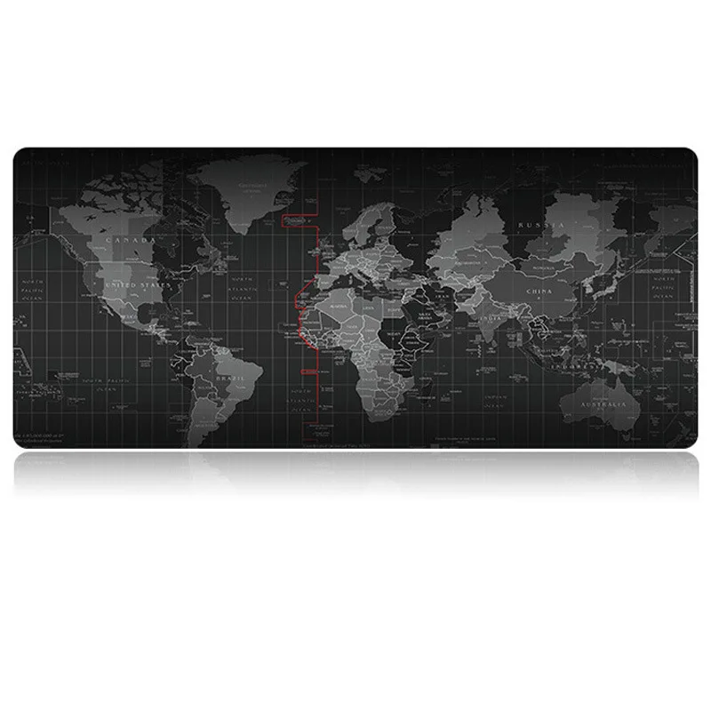 

World Map Mouse Pad Silicone Large Mousepad Rubber with Locking Edge Gaming Mouse Mat Keyboard Pad For Laptop PC Gamer