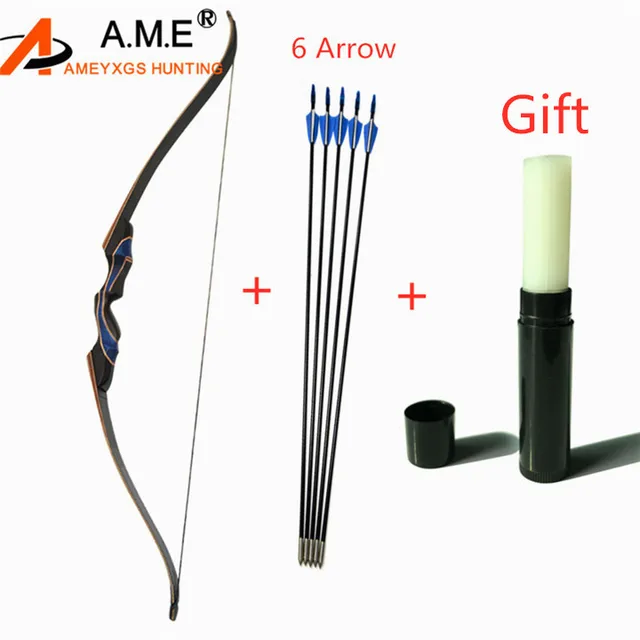 US $87.09 Archery 50lbs Recurve Arrow Hunting Longbow Blue Wooden Riser Practice Target