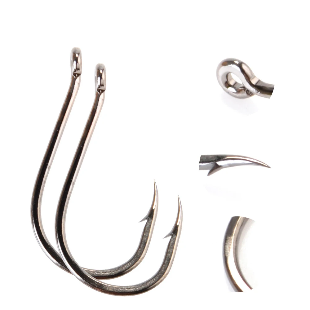 

FTK-007 Carbon Steel Fishing Hook With Ring 10-21mm Barbed Single Carp Fishing Feeder Hooks With Eyes