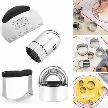 

Stainless Steel Baking Tool Set Professional Quality Biscuit Dessert Making Mold Flour Cutting Powdering Pastry Cutters Tool Set