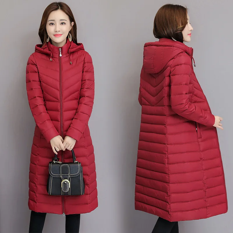 

New Style down Jacket Cotton-padded Clothes Women's Mid-length 2019 New Style Winter Warm Cotton-padded Jacket over-the-Knee Kor