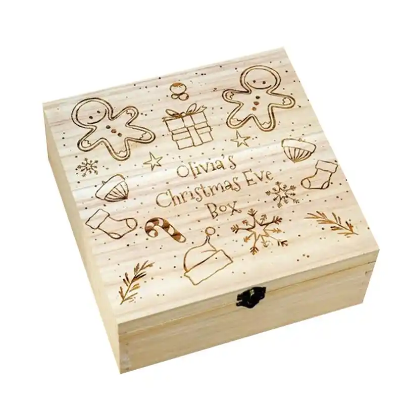 Wooden Christmas Storage Box Sculpture Apple Box Creative Party Gift Case Decor Biscuit Man Aliexpress