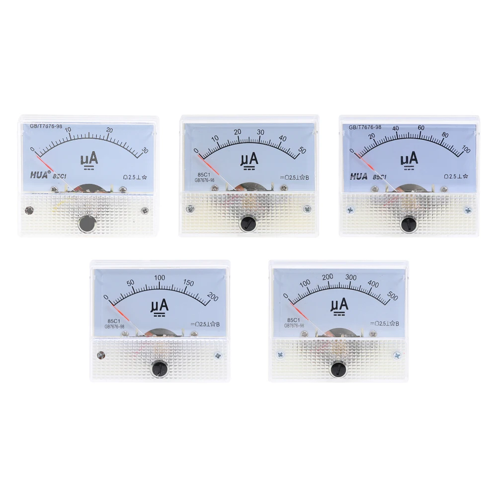 DC 85C1UA Analog Current Meter 30uA 50uA 100uA 200uA 500uA Analog