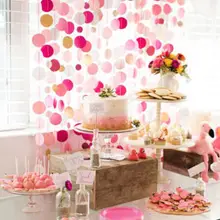 Круглые пайетки круглая бумага Гирлянда для дня рождения наборы; детский Душ Баннер из ткани для флагов для Свадебные украшения Гирлянда для развешивания