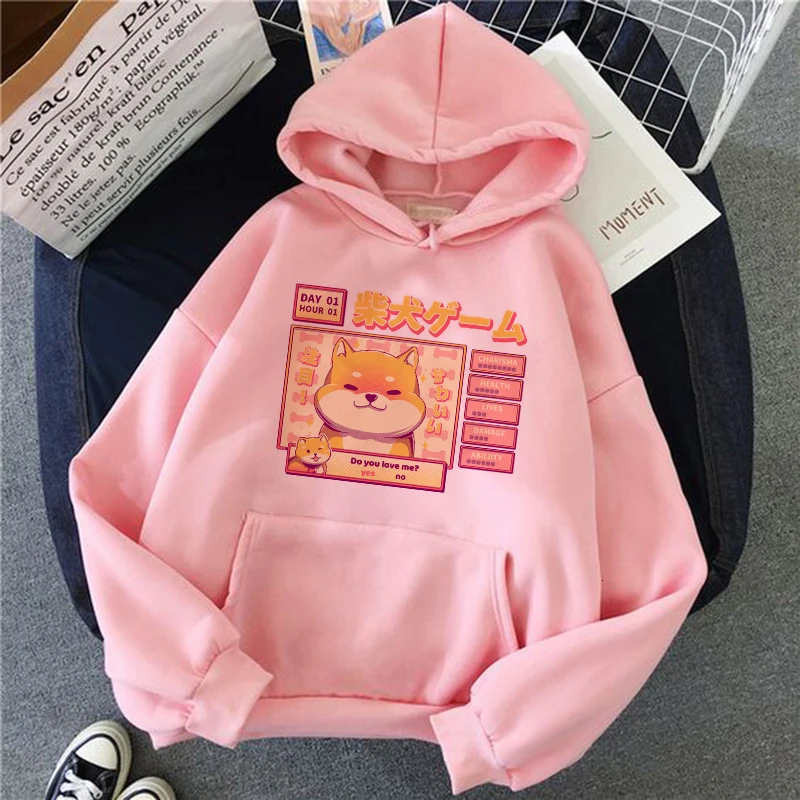 

Shiba Inu Hoodie Harajuku Funny Hoodies Women Ullzang Cute Korean Style Autumn Winter Kawaii Sweatshirt 90s Hoody Female Girls