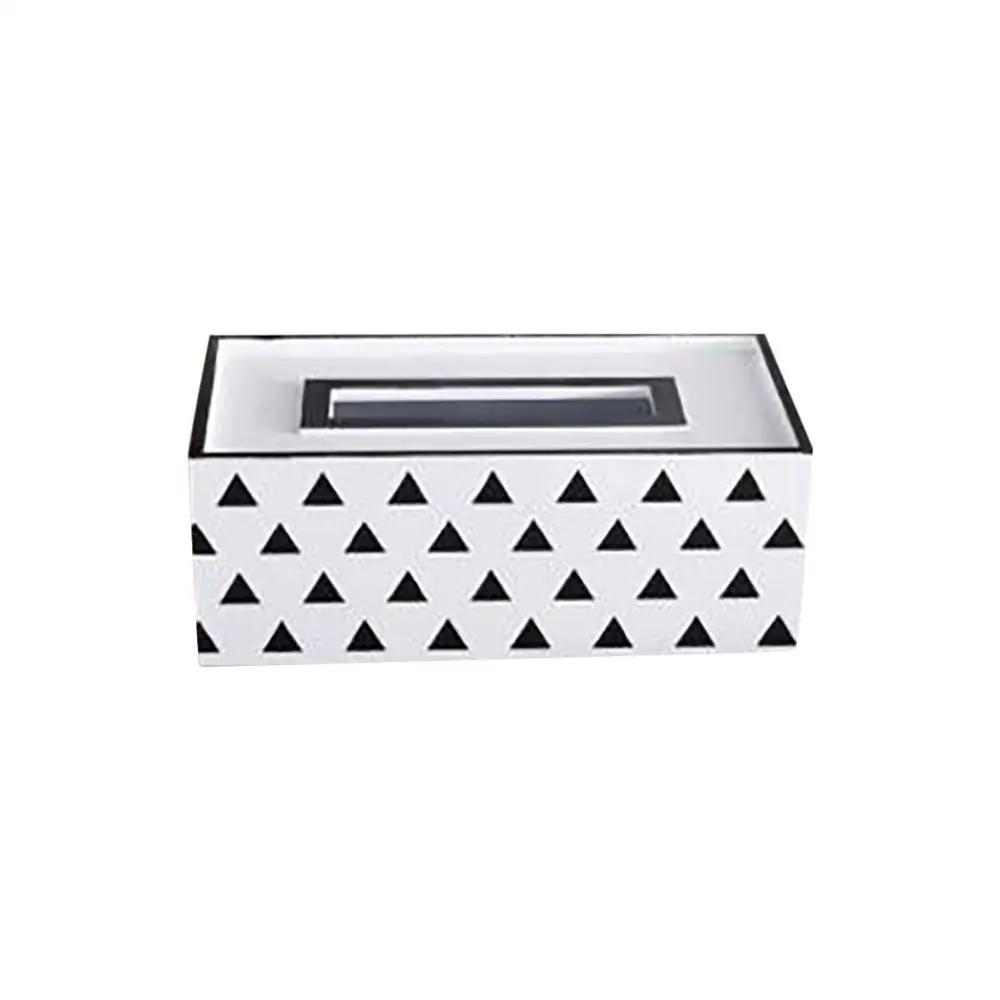 Red Nordic Wooden Cover Paper napkin holder Box Tissue Box with Solt for Phone Creative Household Dining Room Table Storage Box FDH - Color: Red