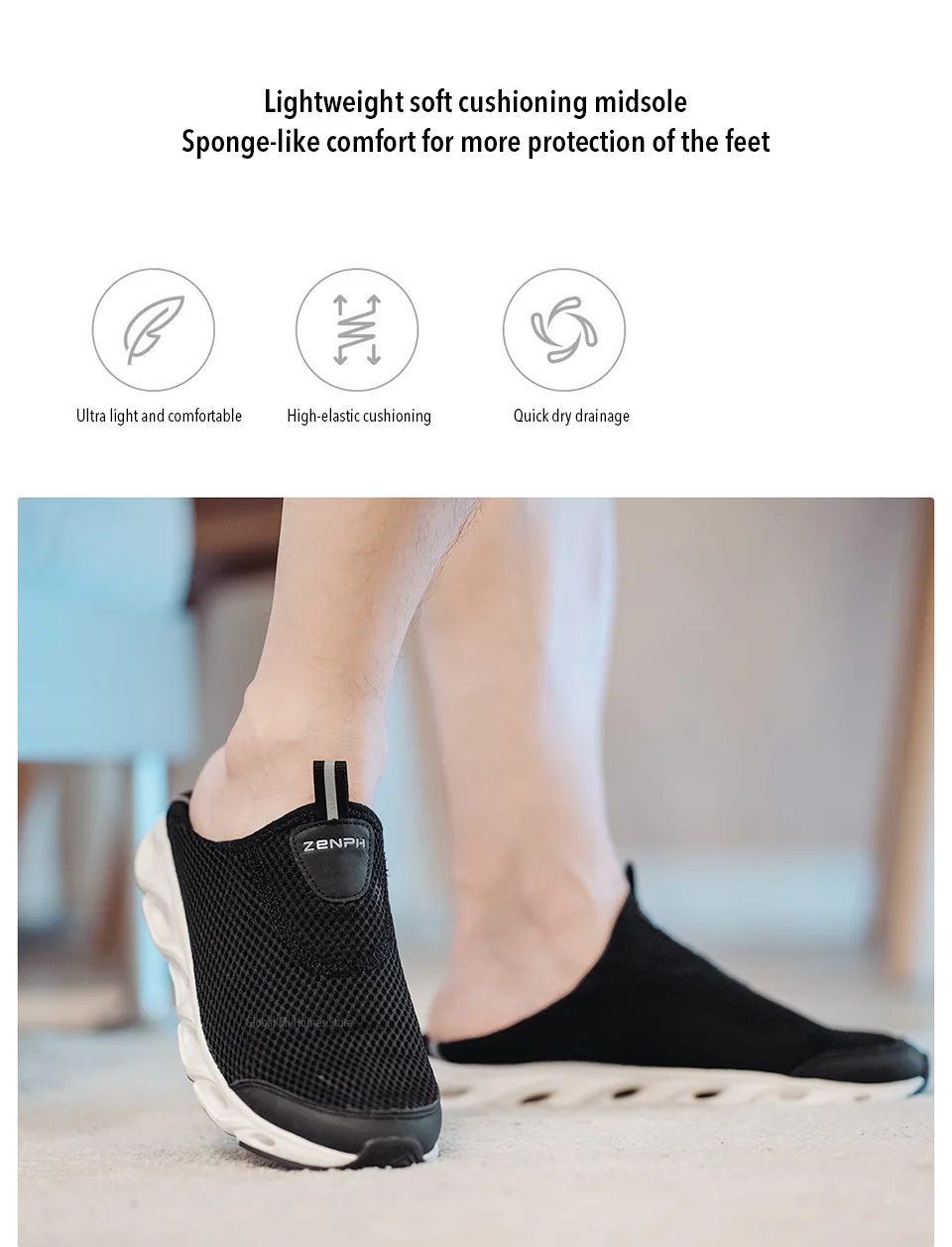 Xiaomi Youpin ZAOFENG портативный нескользящий дышащий Открытый shoesLarge сетка дышащая быстрая дренажная, противоскользящая