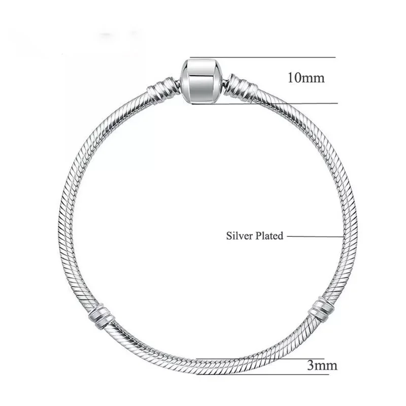 Высокое качество 16-21 см змейка цепь звено браслет подходящая Европейская Подвеска DIY браслет для женщин DIY Мода для украшения подарка