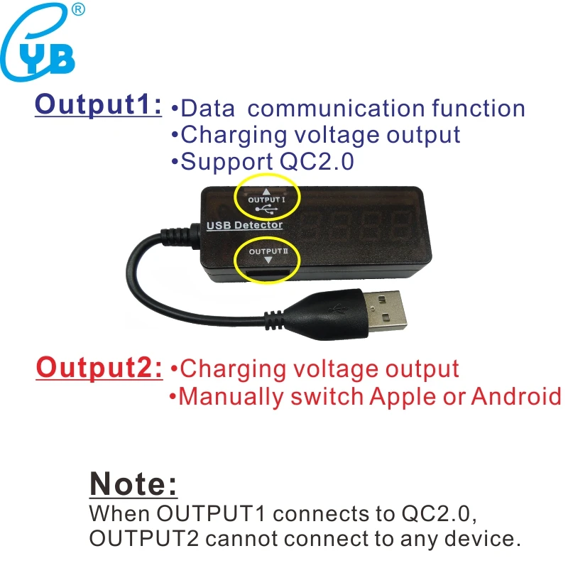 YB26A светодиодный цифровой измеритель напряжения емкости USB тестер вольтметр