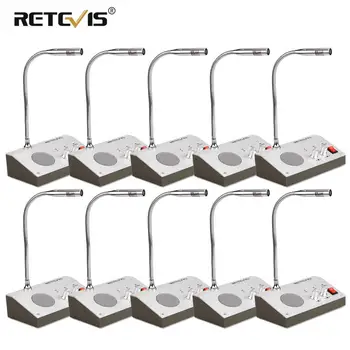 

10PCS Retevis RT-9908 Dual-Way Counter Interphone 3W Window Intercom Intercommunication Microphone For Bank Airport Bus Station