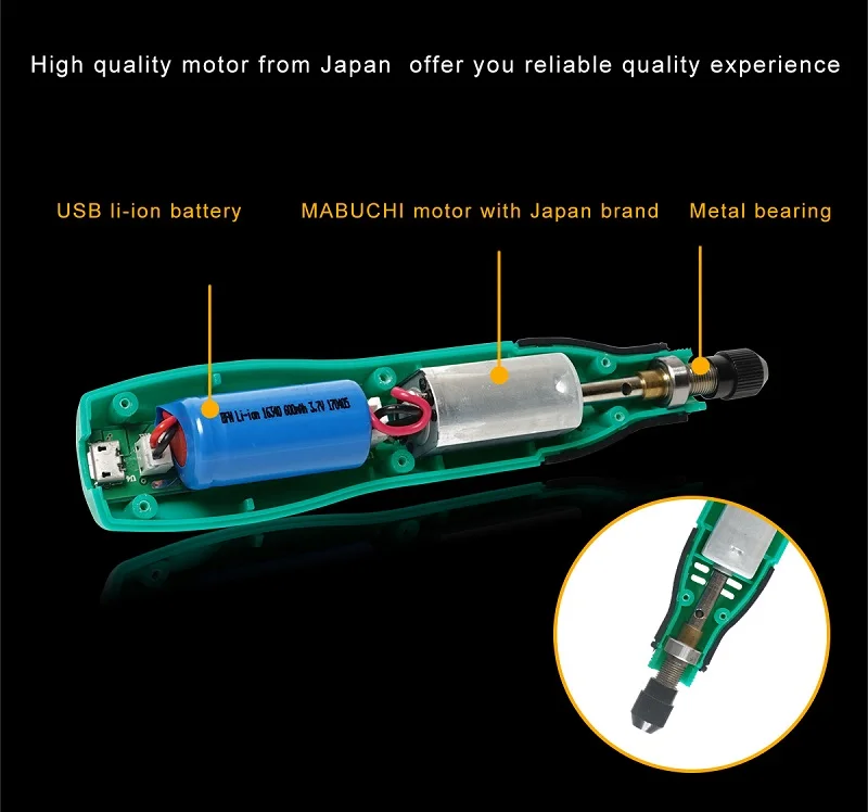 Pro'sKit PT-5205U 3,7 в usb зарядка электрическая шлифовальная машина Набор Мини электрическая дрель шуруповерт гравер для шлифовки фрезерования полировки