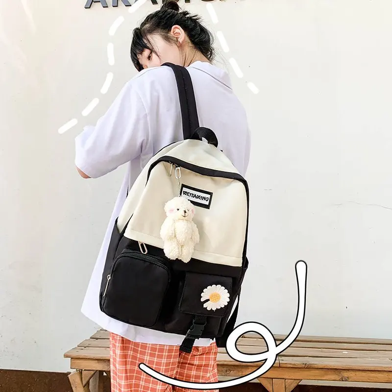 Schoolbag Female 2020 Fashion Korean-style INS Wind Hipster Soft Girl GIRL'S Simple Versatile Travel Backpack |