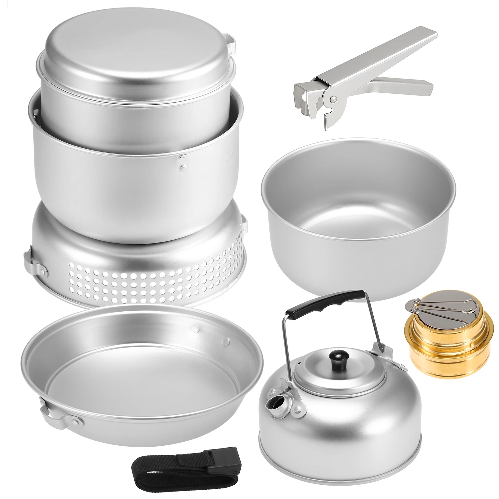 Details about   Outdoor Camping Stove Kit Dish Plates Pots Water Kettle Stove Hand Vice 10 PCS