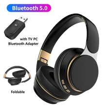 Foldable Wireless Headphones With Microphoe Girls Kids Earphone Music Helmet With TV PC Car Bluetooth Transmit