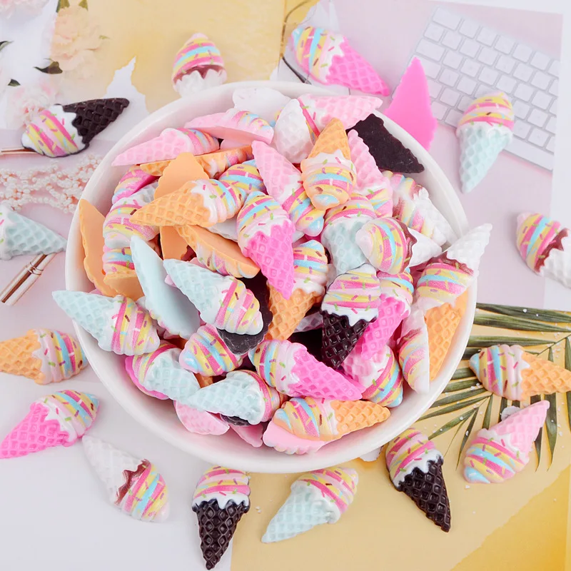30pcs Ice Cream/Candy/Dessert Flatback Resin Miniatures Toys DIY Crafts Phone Shell Patch Arts Kids Hair Accessories Materials jewelry making supplies sewing fabric paste craft supplies