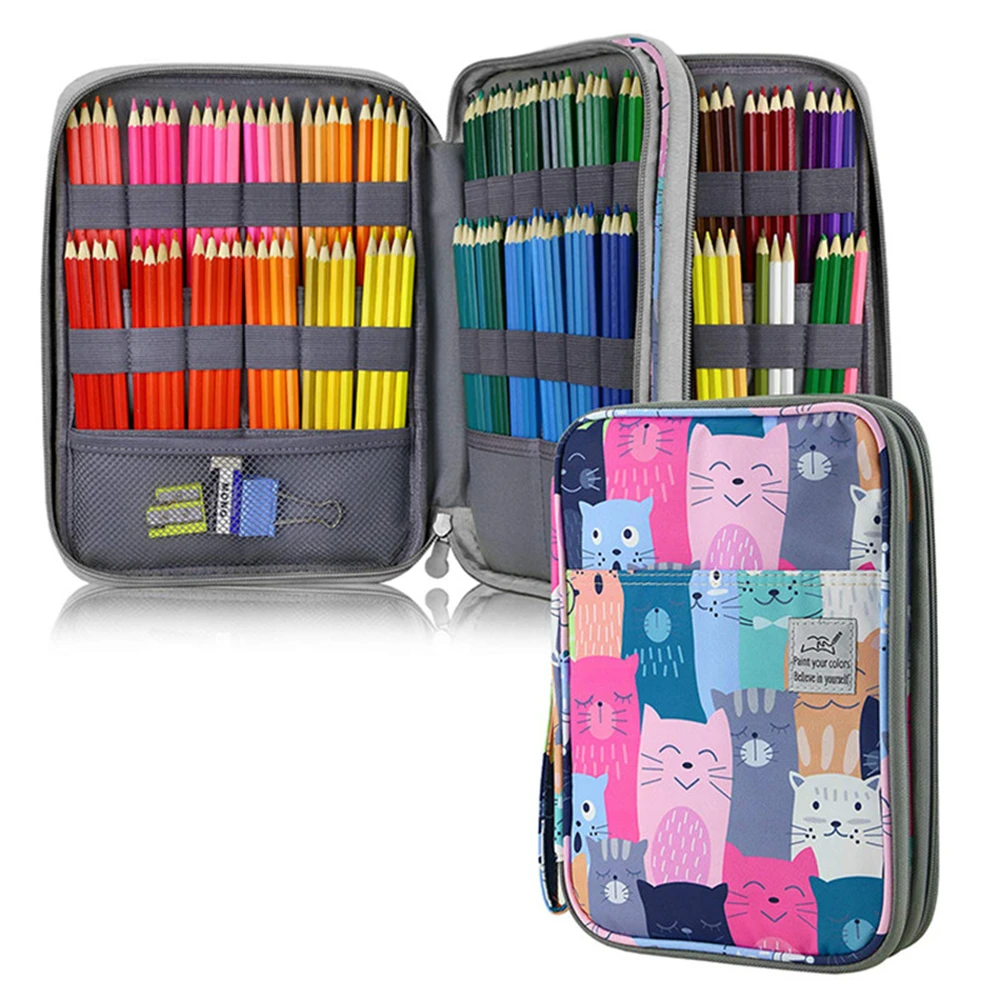 96/192 Slots Pencil Case School Pencilcase for Girls Boys Pen Bag Large Capacity Penal Stationery Penalty Cartridge Box Supplies pencil cases pen storage bag stationery box