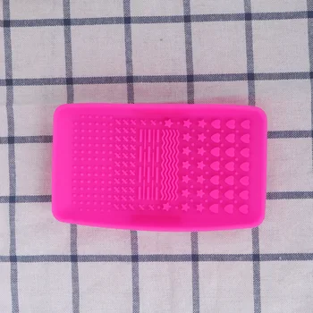 

1PC Silicone Washing Plate Makeup Brushes Cleaning Tool Scrubber Cleaning Pad (Rosy)