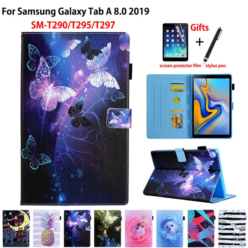 Чехол для Samsung Galaxy Tab A 8,0 SM-T290 SM-T295 T295 T297 чехол для планшета Модный чехол с бабочкой+ подарок