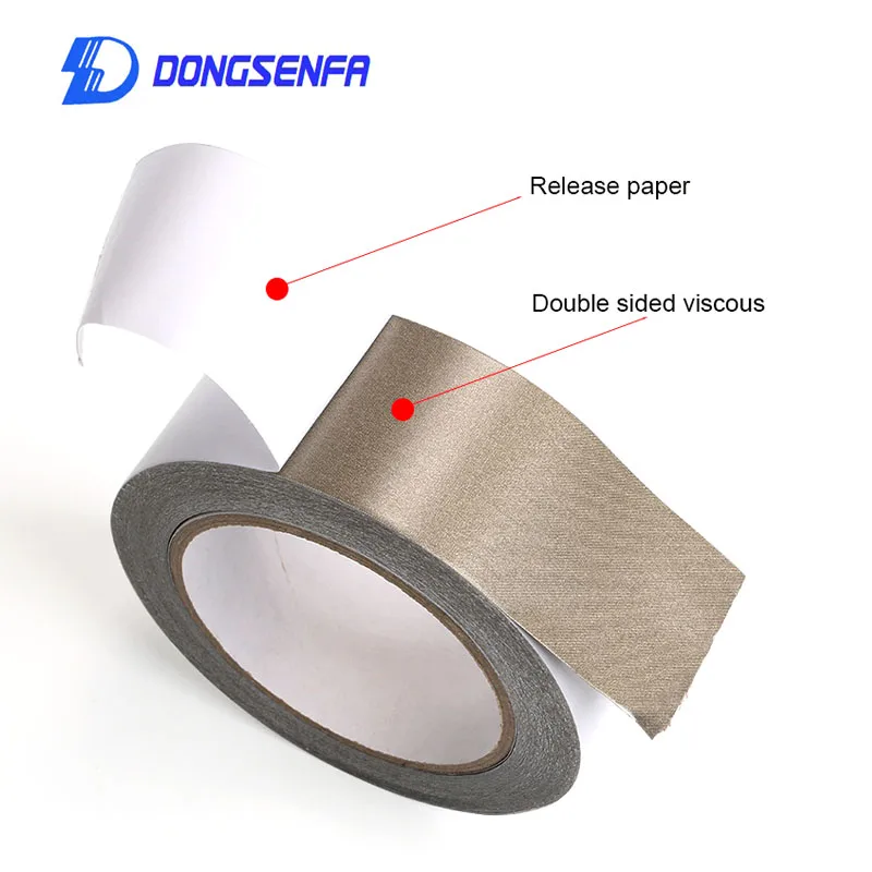 Dongsenfa 20m/roll Double Sided Adhesive Double Side Conductive Fabric
