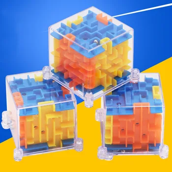 mini 3D Maze Magic Cube Six-sided Transparent Puzzle 7