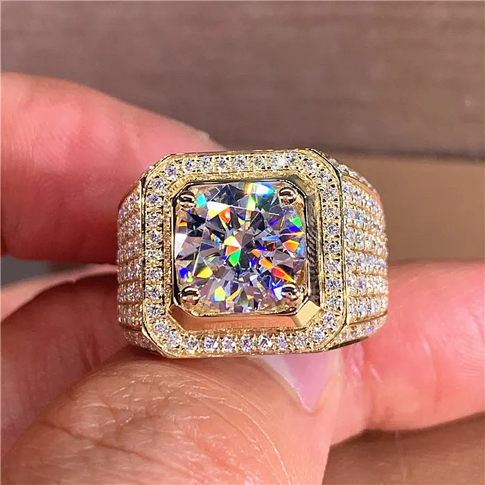 Men Ring Engagement Crystal | White Gold Rings Women Men | Gold Engagement  Ring Women - Rings - Aliexpress