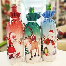 Рождественская крышка для бутылки с красным вином лося форма пакет для красного вина шампанского крышка бутылки украшения для бутылок