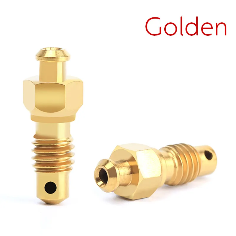 Риск 2шт M6x11mm MTB титановый сплав Масляный диск для прокачки тормозов ниппель Выпускной винт TC4 горный велосипед тормозной зажим впрыск масла болты - Цвет: Golden