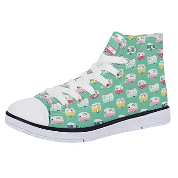 

THIKIN happy Christmas Classic Boys Girls Summer Shoes Small car tree Breathable Children Flat Shoes Lace Up green Sneakers