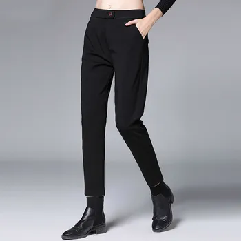 

LANMREM 2020 Black Large Size Pants Female Elastic Waist Casual Spring Loose Harem Pants Elastic Feet Pants PC053
