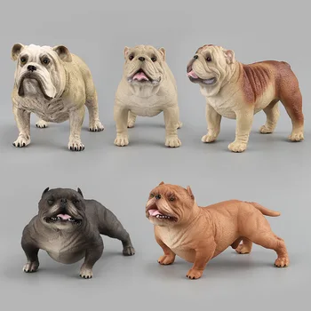 

5pcs/set Collection Bulldog Various shapes dog Animal model figures Decoration Children Cognition educational toy Gift For Kids