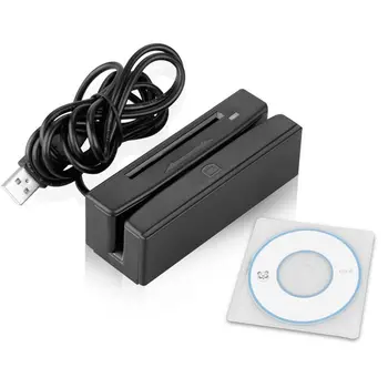 

USB Magnetic Card Barcode Reader Stripe Bidirectional Magnetic Stripe Reader MSR Card Reader POS Reader 1 2 track white