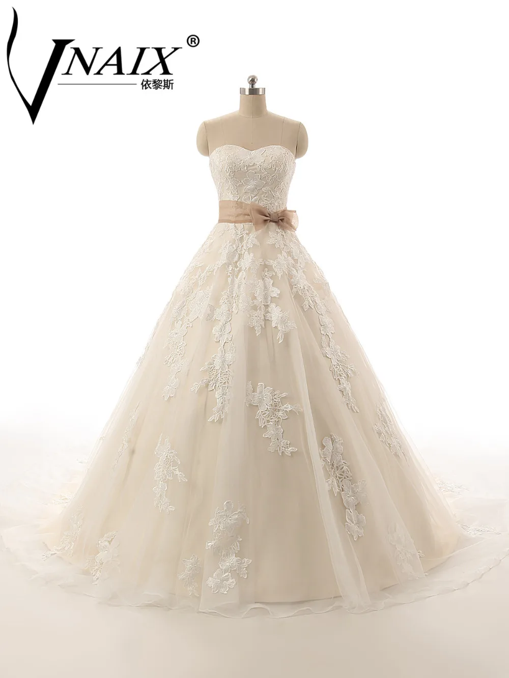 

bride sexy sweetheart Vintage Sleeveless bow sash Lace appliques 2018 vestido de noiva robe de mariage mother of th bride dress