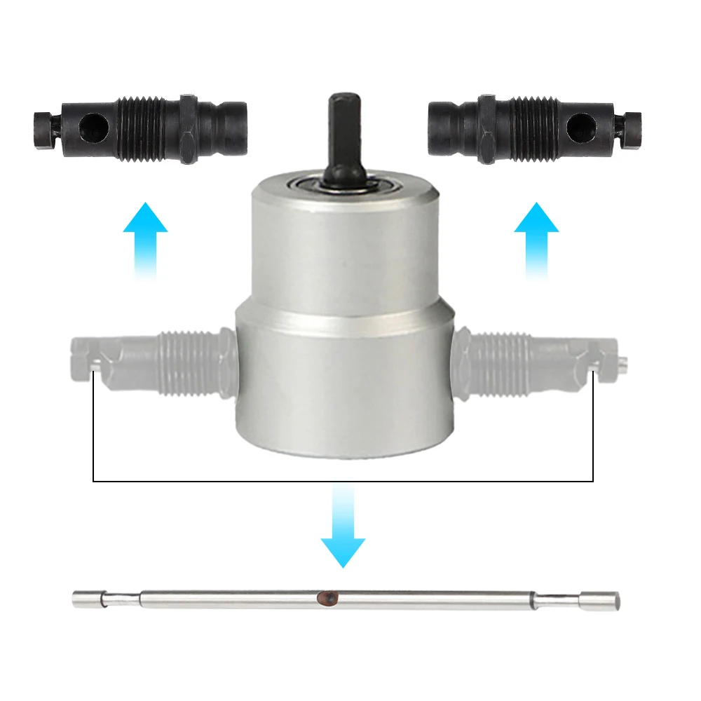 Профессиональный Nibble резак для листового металла дрель с двойной головкой Резак дрель с коробкой вращающийся на 360 градусов режущий инструмент