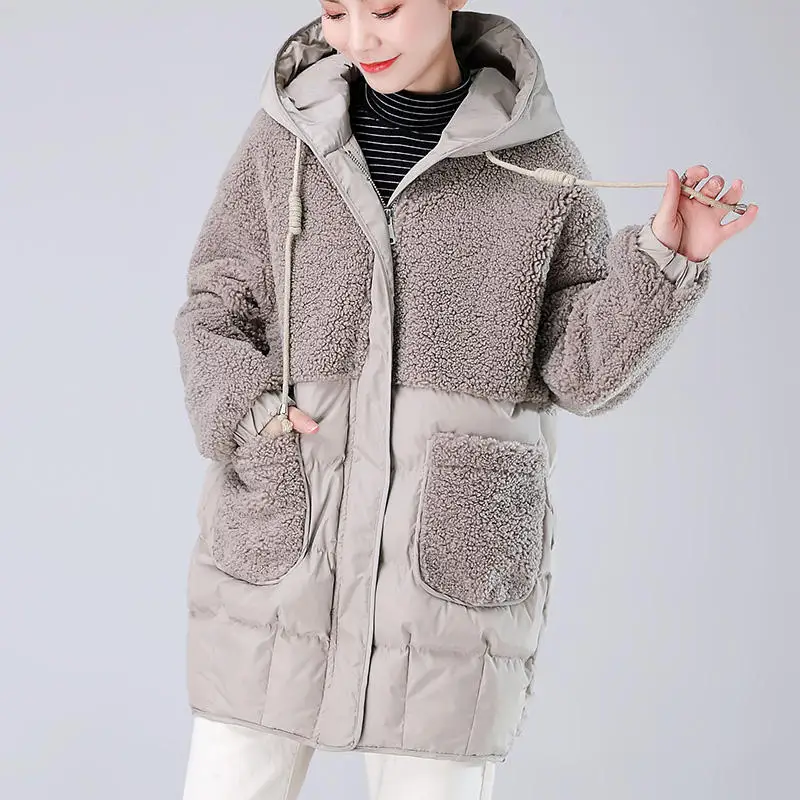 4XL пуховое хлопковое пальто Женская свободная теплая толстая зимняя куртка женская одежда парки размера плюс кашемировое зимнее пальто с подкладкой Q2127