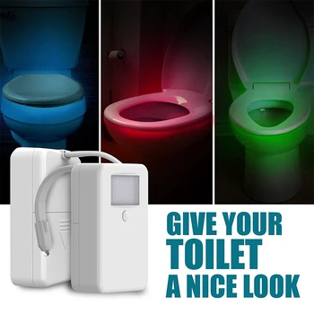 

New LED Toilet Seat Night Light Motion Sensor WC Light 16 Colors Changeable Toilet Bowl Seats Hallway Pathway Lamp Child Old Man