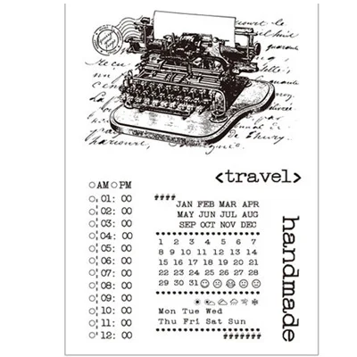 Retro printing Силиконовый прозрачный штамп границы тег фон шаблон штампы для скрапбукинга ручной работы карты журнальные записи украшения - Цвет: Retro printing