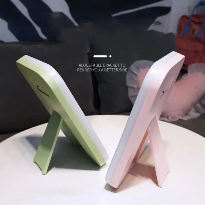 おすすめ Led 化粧鏡補助光寮デスクトップ化粧鏡フォールディングネット赤小さなミラー メイクアップミラー Aliexpress