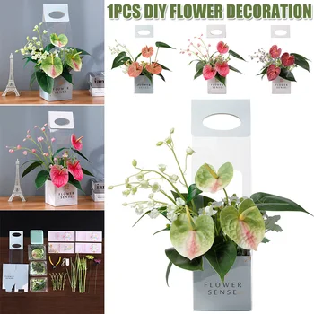 

Bellflower Wild Chrysanthemum Anthurium Handmade Flowers Set Bionic Flower Home DIY Potted Decoration Desktop Ornament H