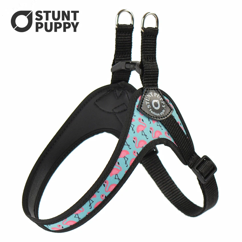 

Stunt Puppy Easy Classic Dog Harness Adjustable Chest Size Fit Small And Medium Dogs Pet Printed Famingo Pattern Harnesses