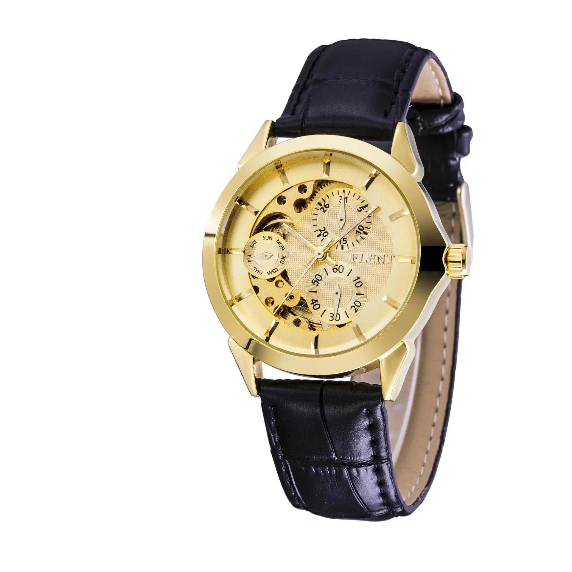 

Fully Automatic Business Watch Analog Watch Hollow out Leather Strap Watch