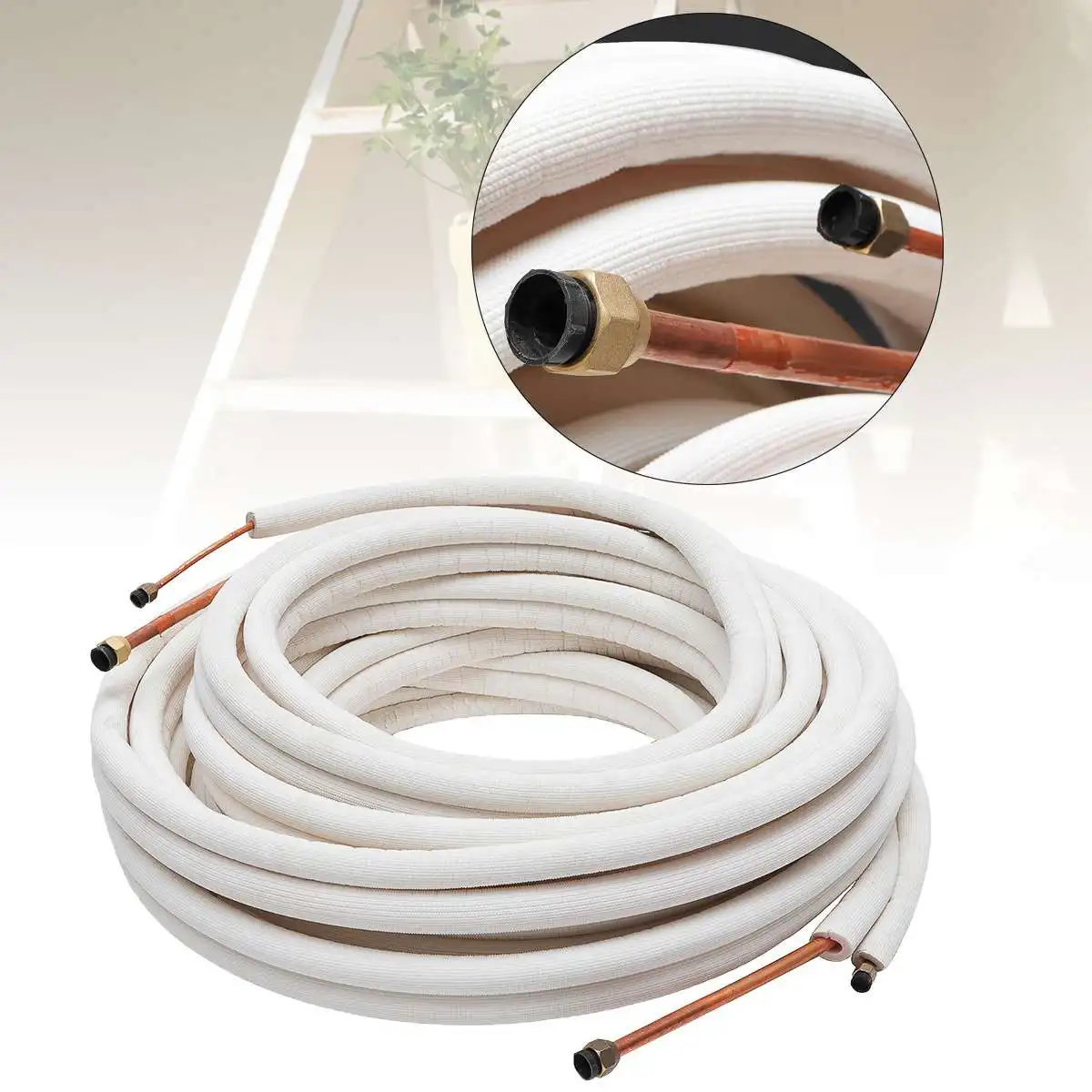 

Air Conditioner Hose Fittings Pair Coil Tube 1/4 1/2 Insulated Copper Pipe Twin Pair 20 metre Add Refrigerant Tube High Pressure