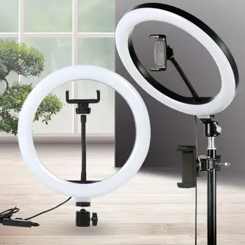  10inch/26CM LED Selfie Ring Fill Light Dimmable Phone Camera Ring Lamp With 160cm Stand Tripod For Makeup Video Live Studio 202 1