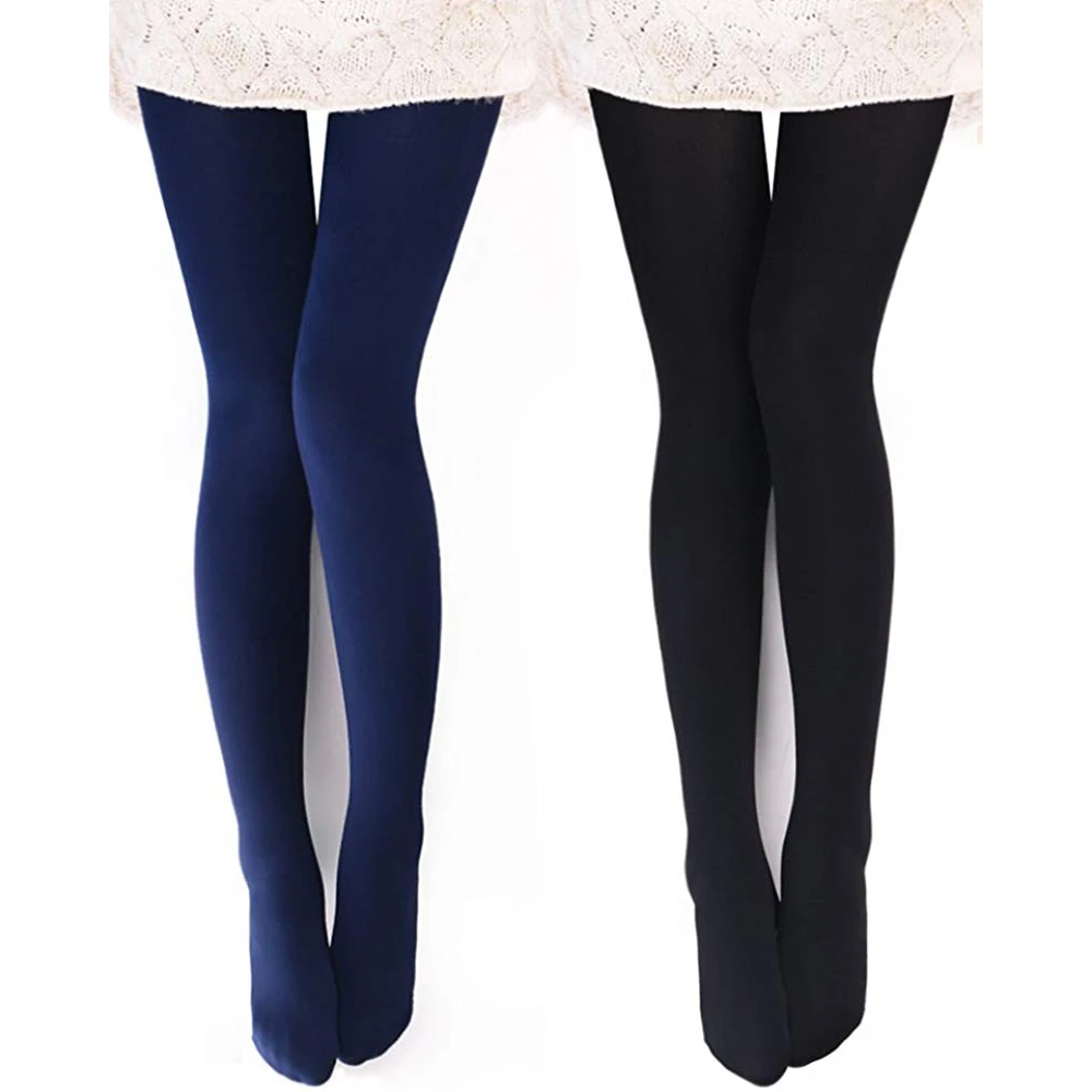 

2pair/Set Womens Opaque Warm Fleece Lined Tights - Thermal Winter Outdoor sport Tights